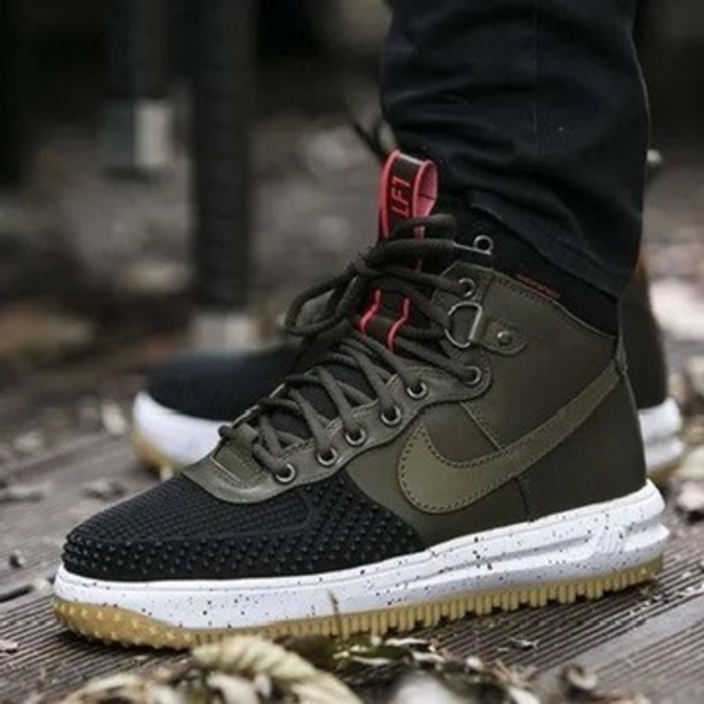 Nike‎ Lunar Force 1 Duckboot Dark Loden Green Black High Top 9.5